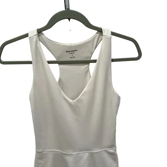 Reformation White EcoMove Racerback Mini Dress size small - Picture 2 of 6